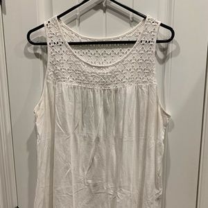 White lattice trim tank top